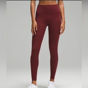 Lululemon WUNDER TRAIN HIGH-RISE TIGHT 28" Red Merlot